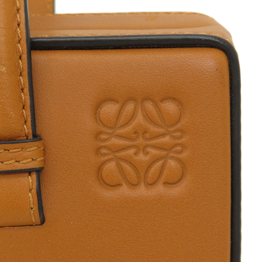 LOEWE Handbag leather Brown Postal bag 2WAY Women Used Authentic