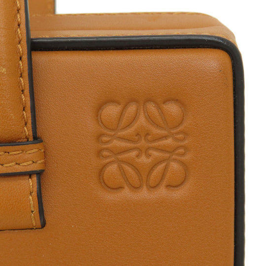 LOEWE Handbag leather Brown Postal bag 2WAY Women Used Authentic
