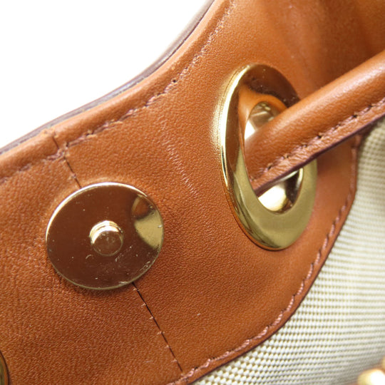 COLE HAAN Handbag Canvas, Leather Brown 2WAY Women Used Authentic