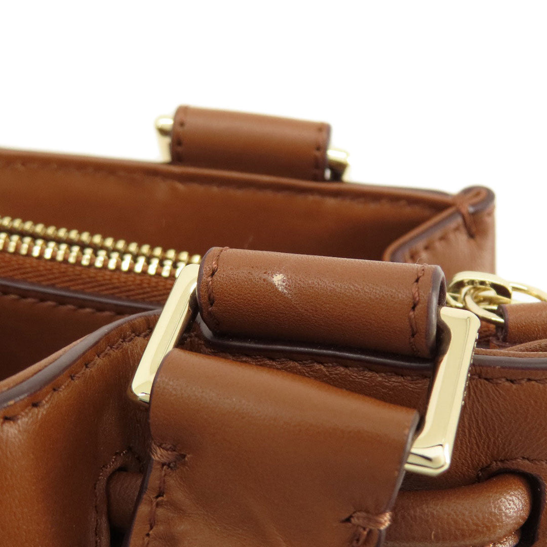 COLE HAAN Handbag Canvas, Leather Brown 2WAY Women Used Authentic