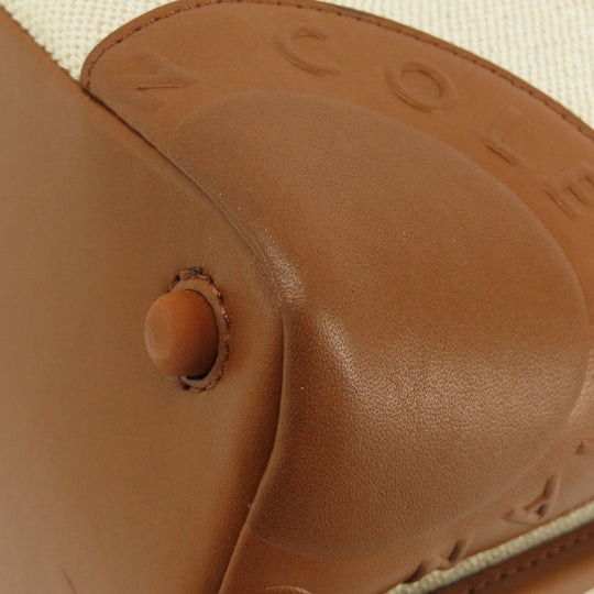 COLE HAAN Handbag Canvas, Leather Brown 2WAY Women Used Authentic