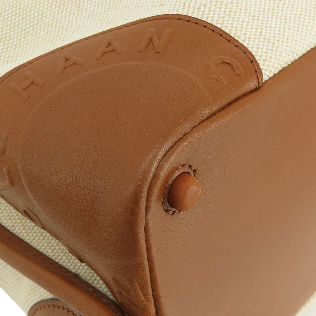 COLE HAAN Handbag Canvas, Leather Brown 2WAY Women Used Authentic