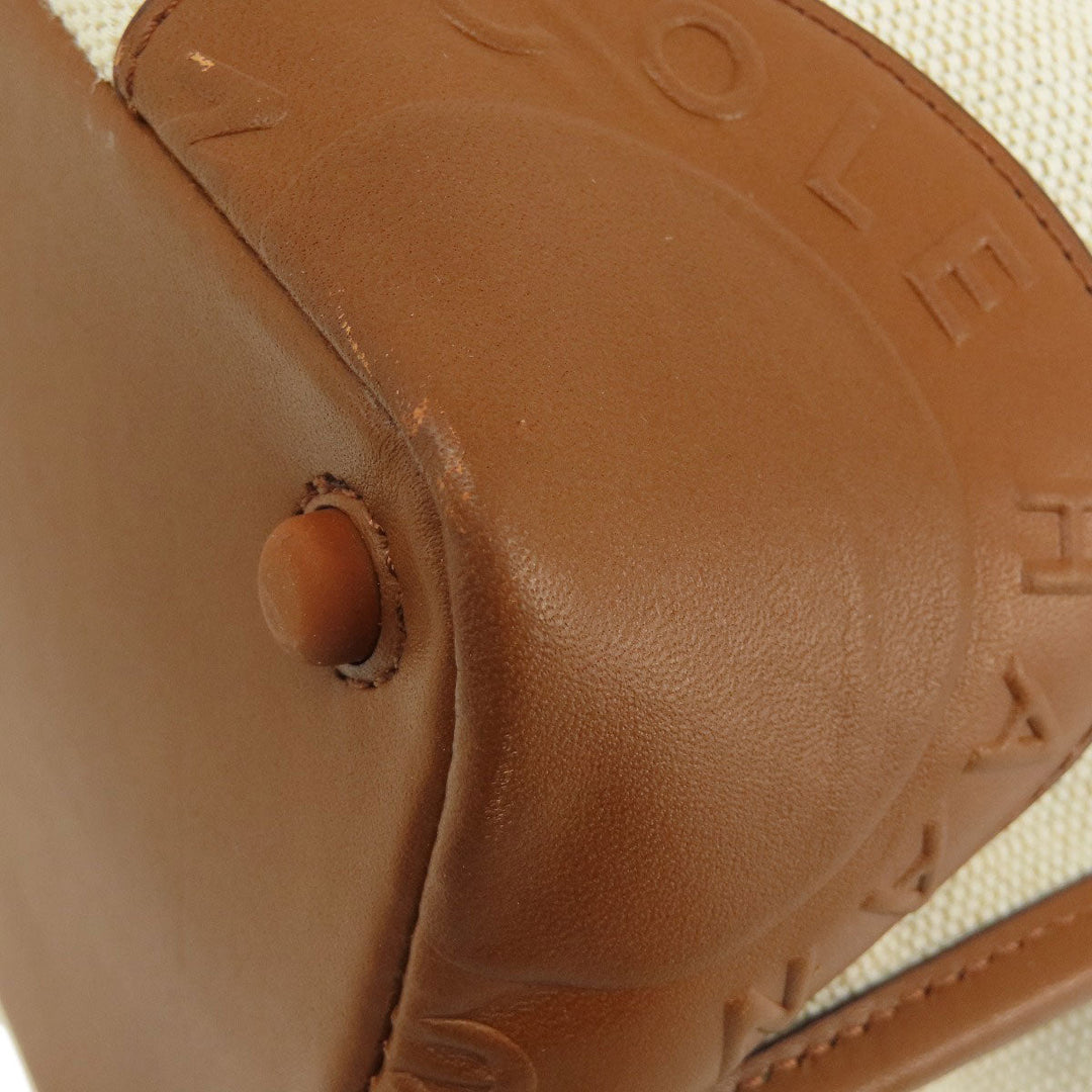 COLE HAAN Handbag Canvas, Leather Brown 2WAY Women Used Authentic