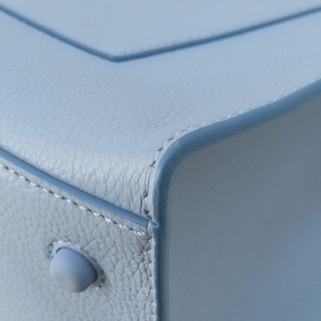 COLE HAAN Tote Bag leather blue 2WAY Women Used Authentic