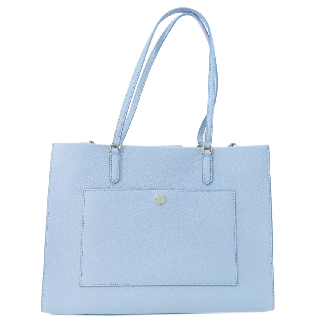 COLE HAAN Tote Bag leather blue 2WAY Women Used Authentic