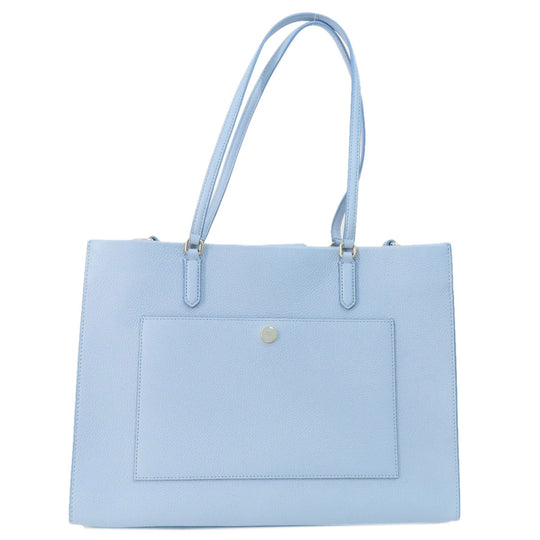 COLE HAAN Tote Bag leather blue 2WAY Women Used Authentic