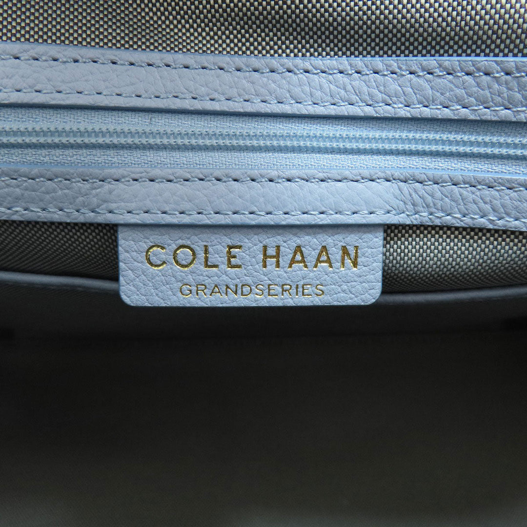 COLE HAAN Tote Bag leather blue 2WAY Women Used Authentic
