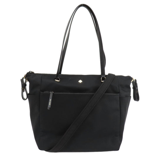 Kate Spade Tote Bag Nylon black logo 2WAY Women Used Authentic