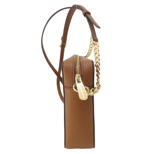 MICHAEL KORS Shoulder Bag PVC Brown logo Women Used Authentic