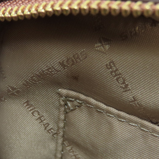 MICHAEL KORS Shoulder Bag PVC Brown logo Women Used Authentic