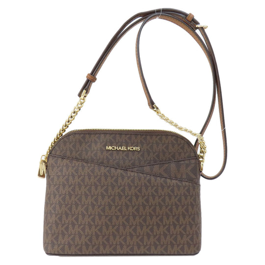 MICHAEL KORS Shoulder Bag PVC Brown MK signature