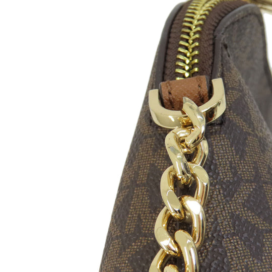 MICHAEL KORS Shoulder Bag PVC Brown MK signature