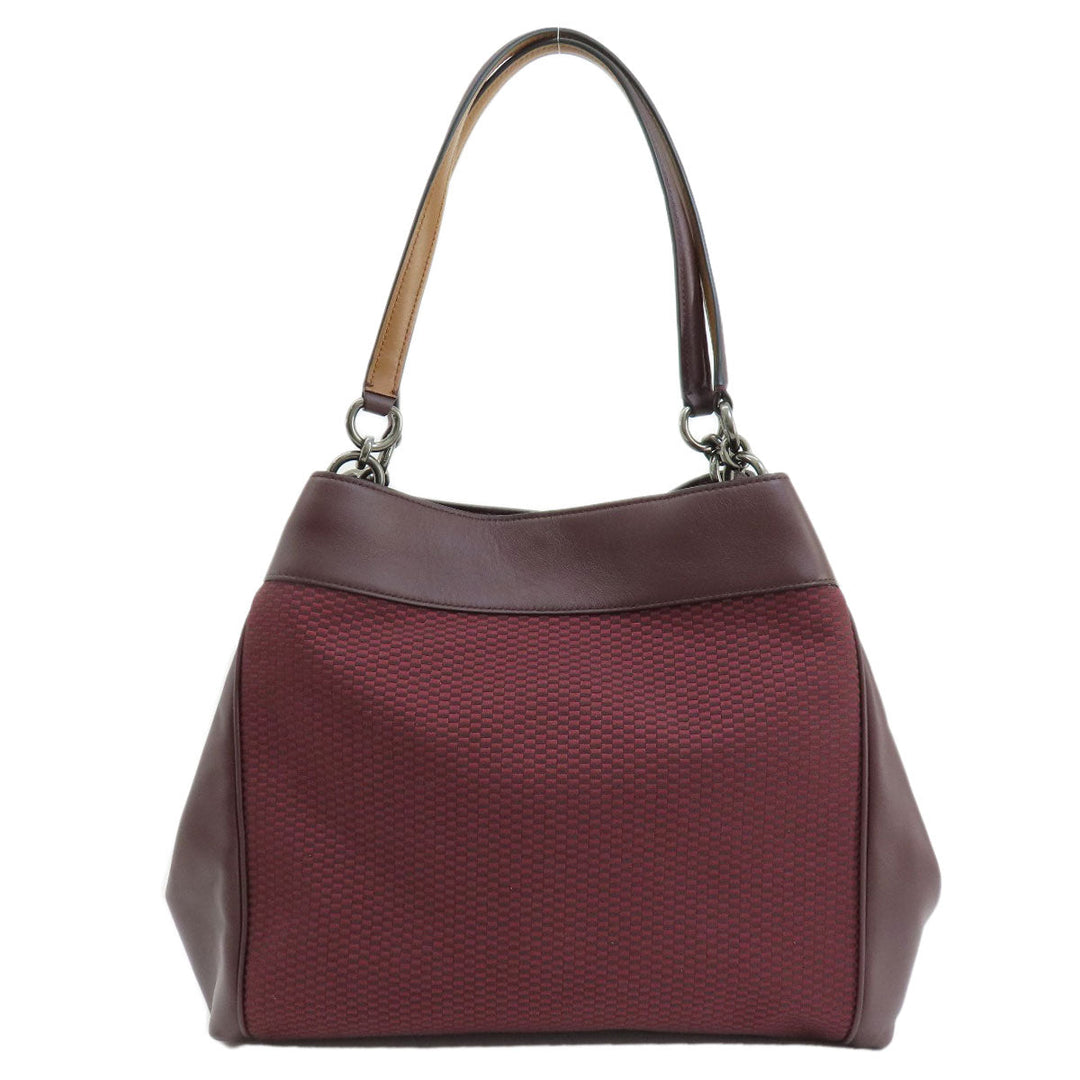 COACH Tote Bag F57540 Canvas, Leather Red Lexi Tote Women Used Authentic