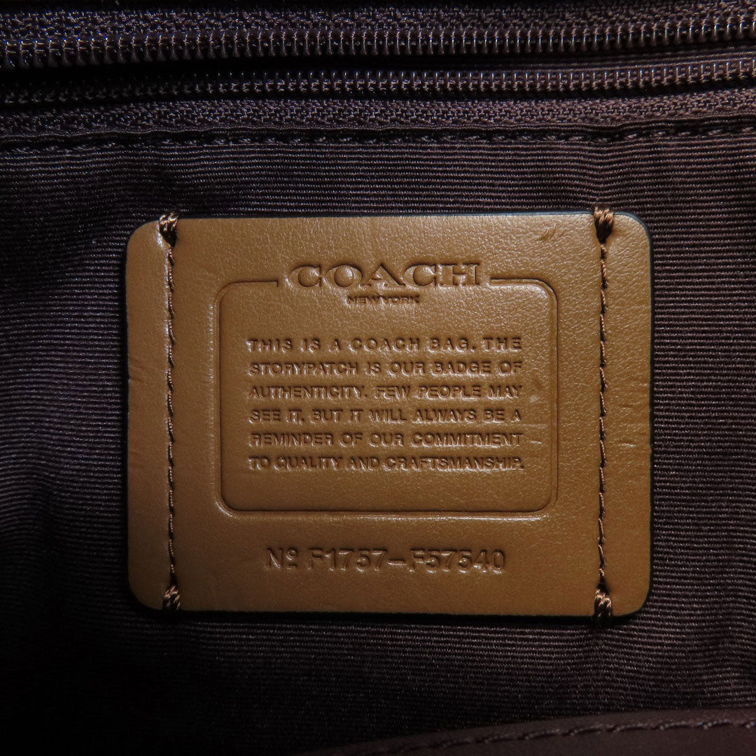 COACH Tote Bag F57540 Canvas, Leather Red Lexi Tote Women Used Authentic