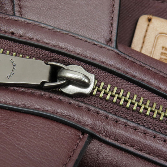 COACH Tote Bag F57540 Canvas, Leather Red Lexi Tote Women Used Authentic