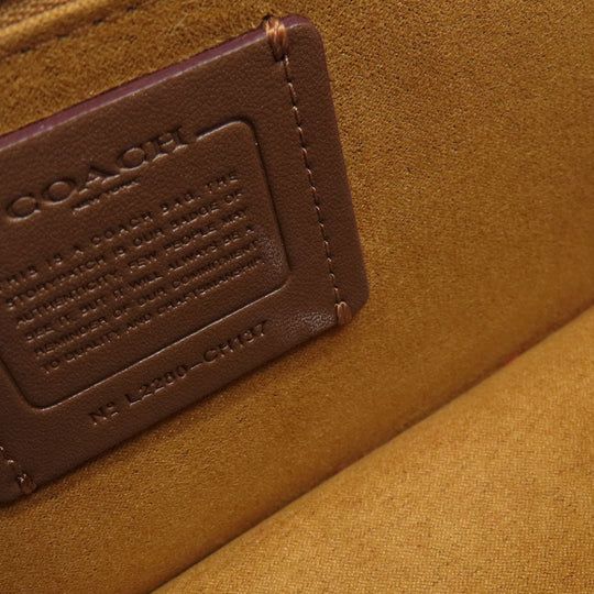 COACH Shoulder Bag CH137 Canvas, Leather Navy Signature Women Used Authentic