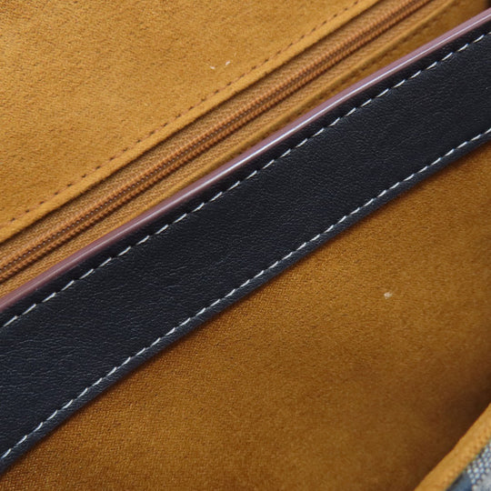 COACH Shoulder Bag CH137 Canvas, Leather Navy Signature Women Used Authentic