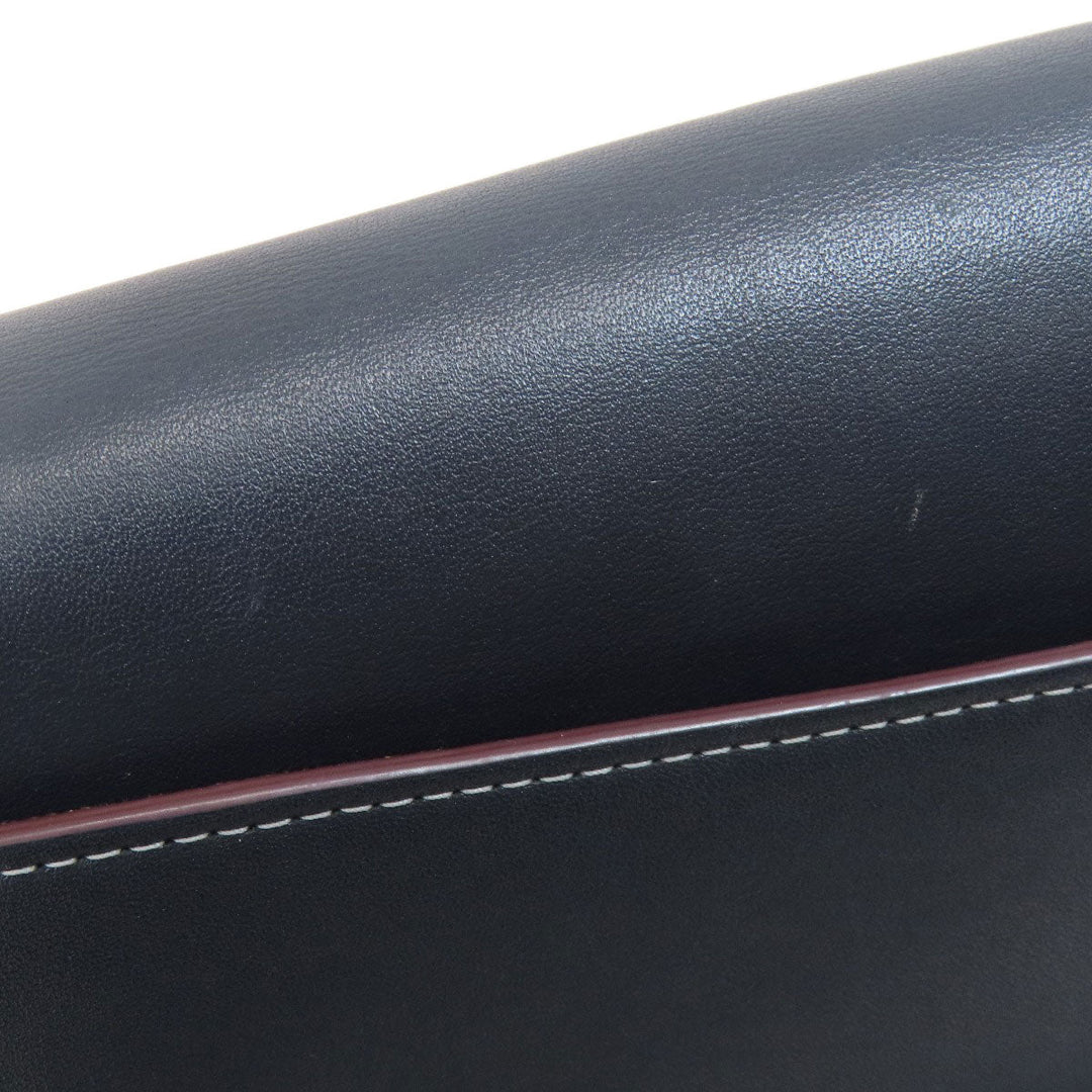 COACH Shoulder Bag CH137 Canvas, Leather Navy Signature Women Used Authentic