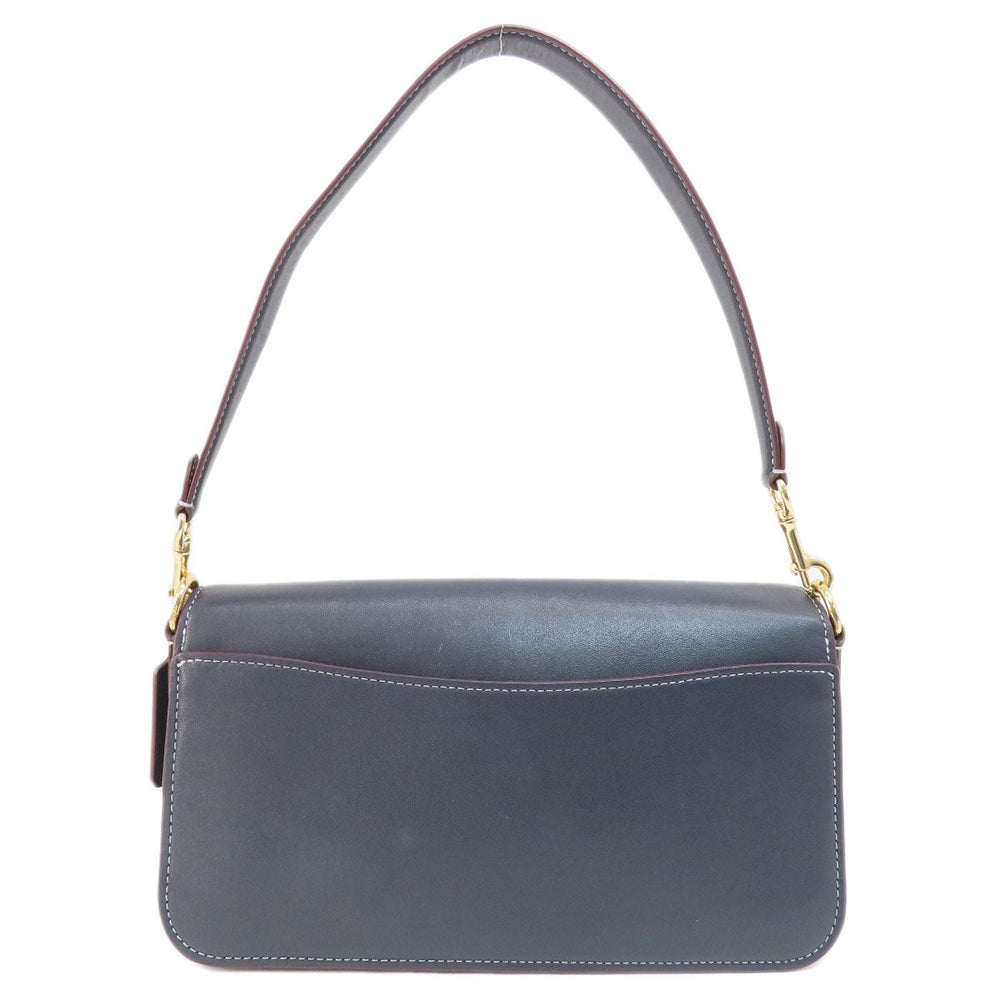 COACH Shoulder Bag CH137 Canvas, Leather Navy Signature Women Used Authentic