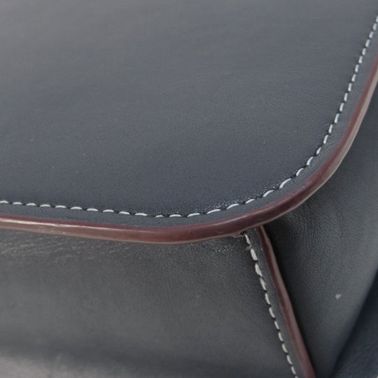 COACH Shoulder Bag CH137 Canvas, Leather Navy Signature Women Used Authentic