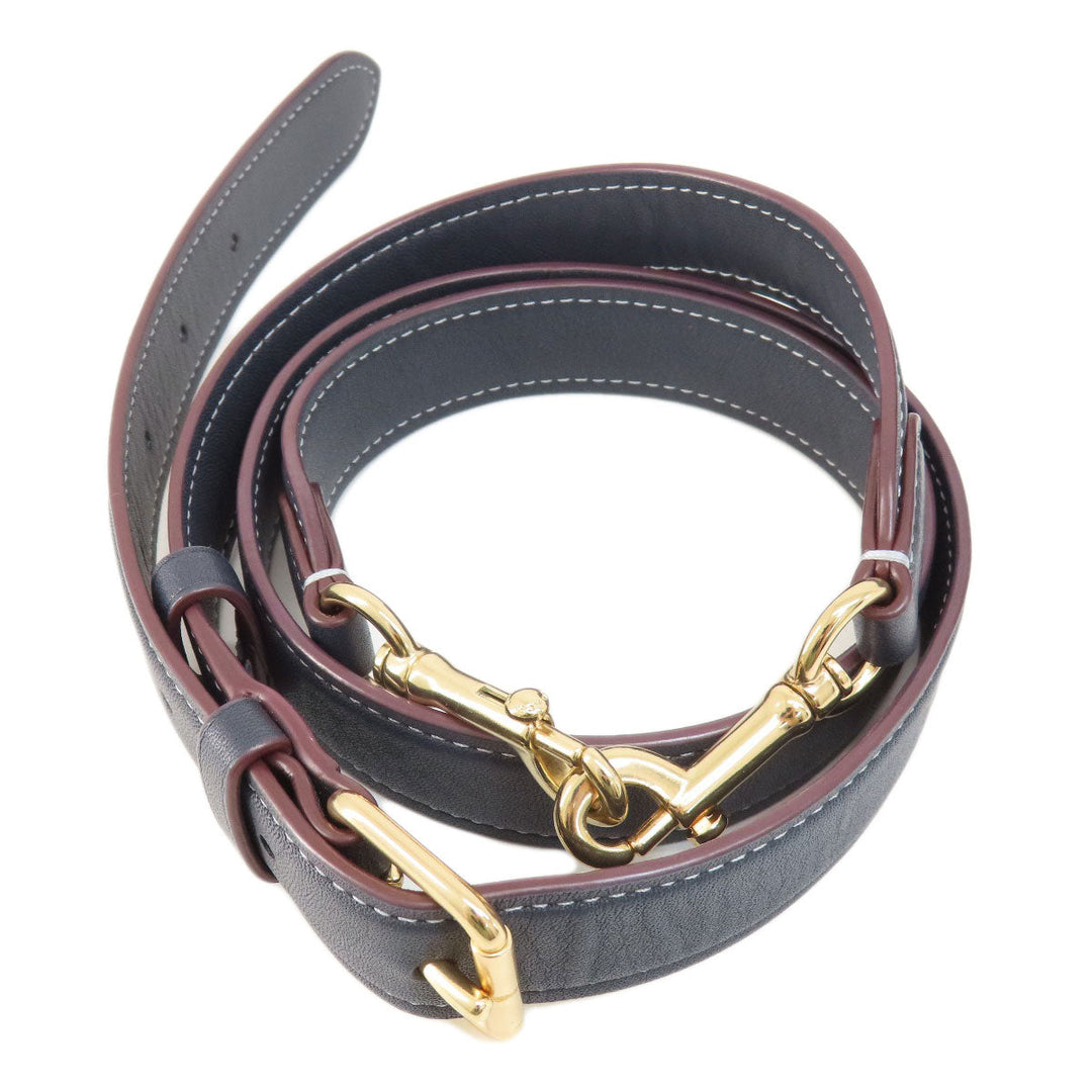 COACH Shoulder Bag CH137 Canvas, Leather Navy Signature Women Used Authentic