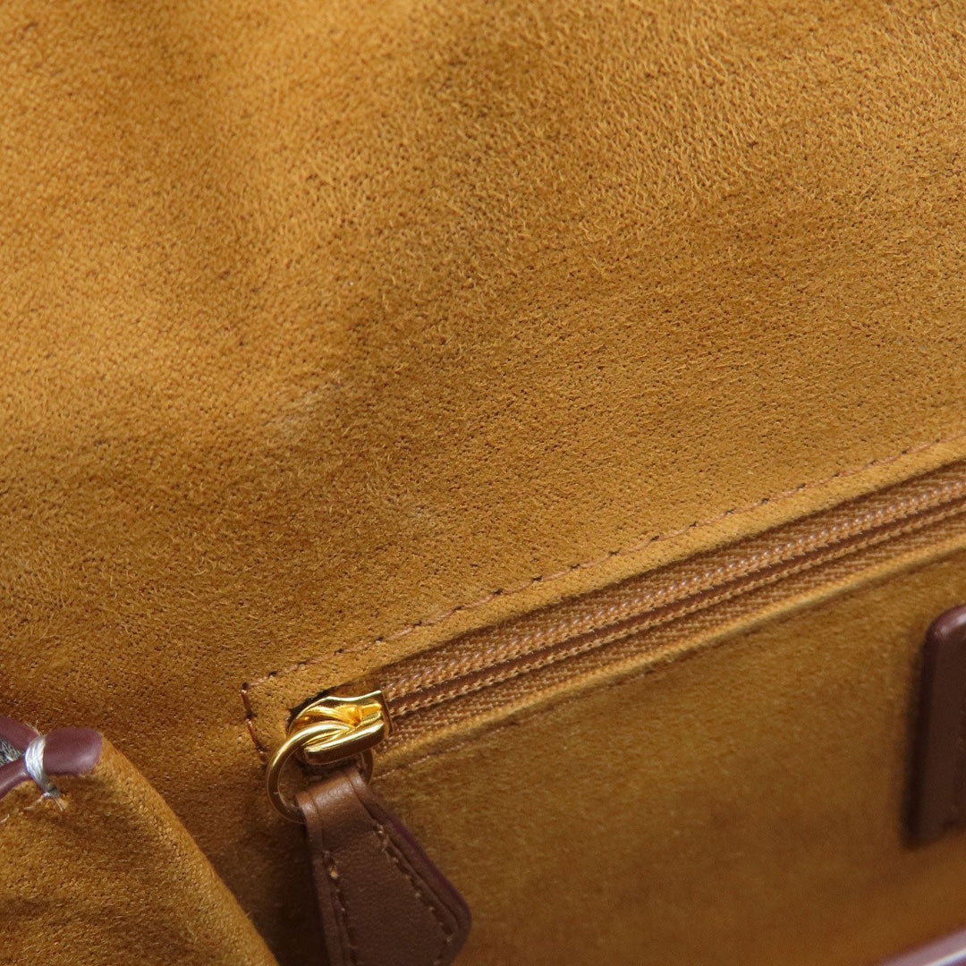 COACH Shoulder Bag CH137 Canvas, Leather Navy Signature Women Used Authentic