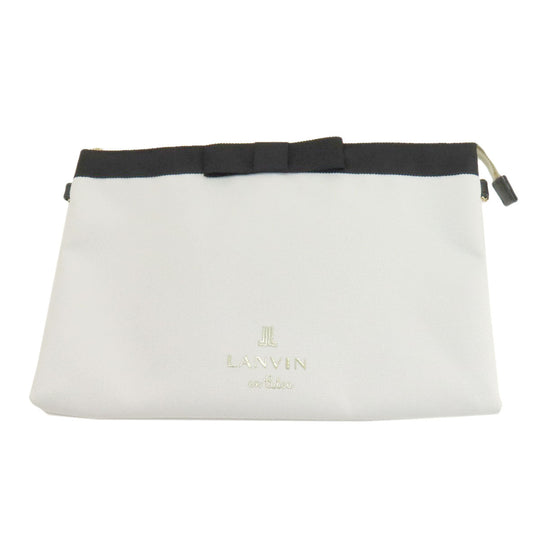 LANVIN Tote Bag canvas white 2WAY Women Used Authentic