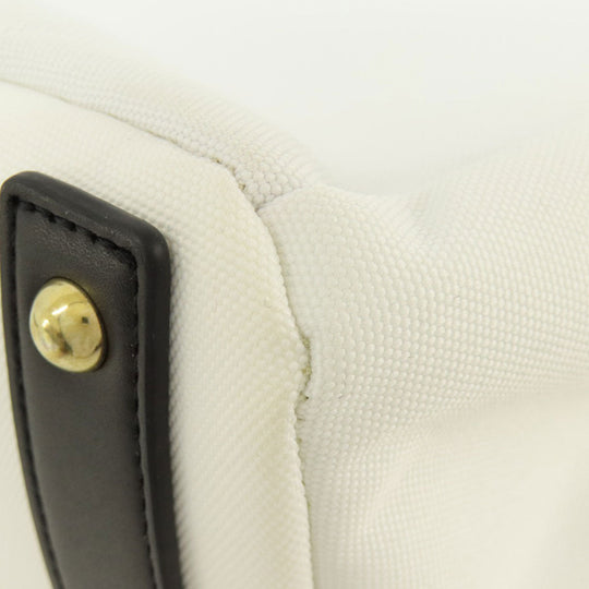 LANVIN Tote Bag canvas white 2WAY Women Used Authentic
