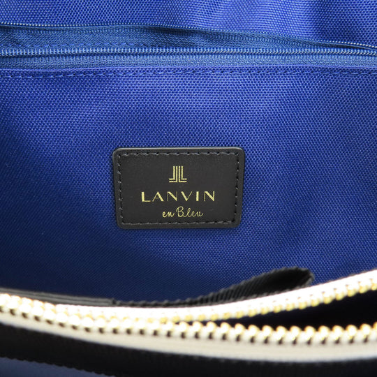 LANVIN Tote Bag canvas white 2WAY Women Used Authentic