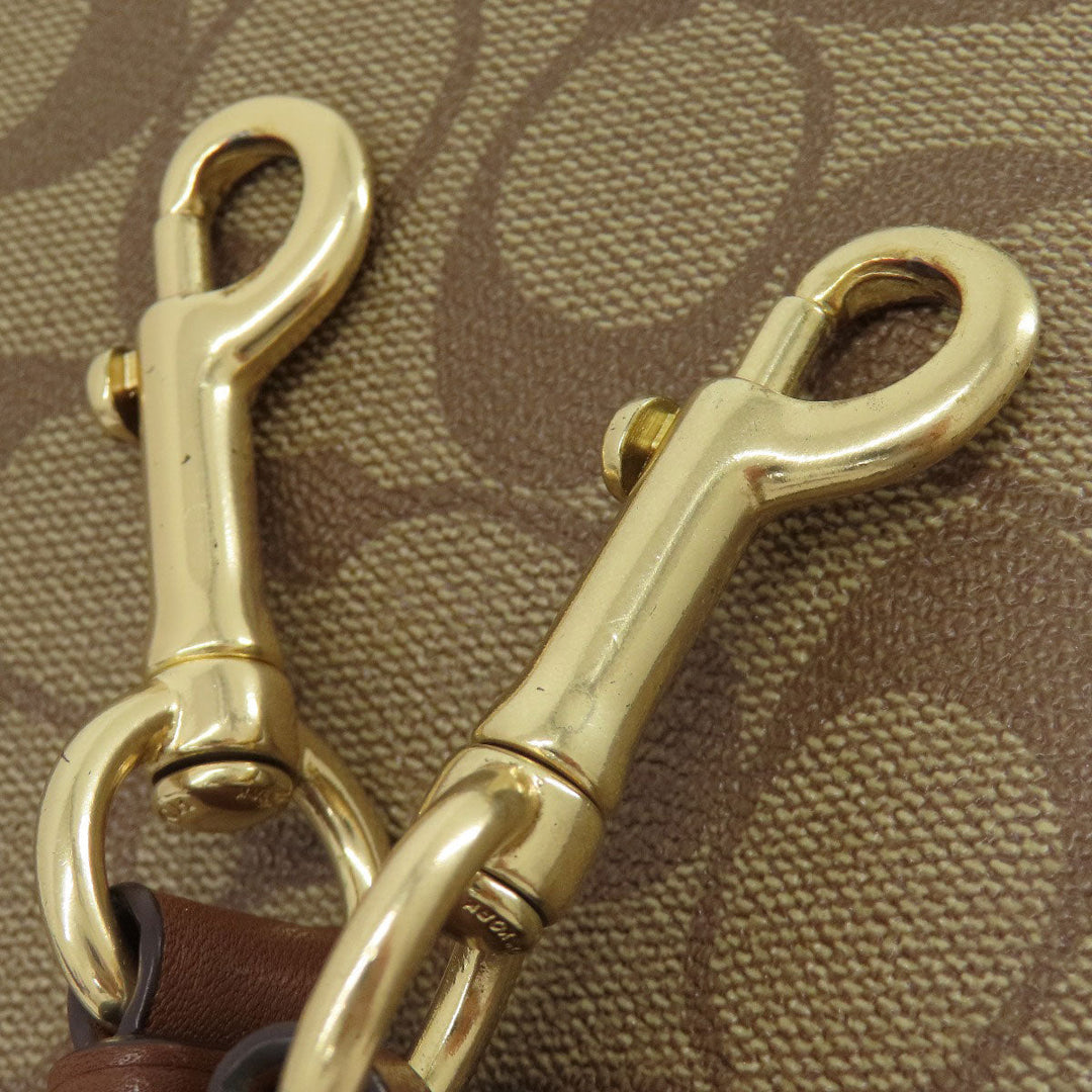 COACH Handbag F58288 PVC Brown Signature 2WAY Women Used Authentic