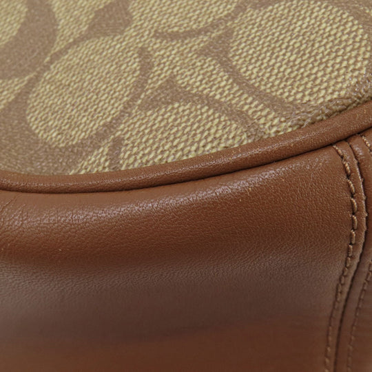 COACH Handbag F58288 PVC Brown Signature 2WAY Women Used Authentic