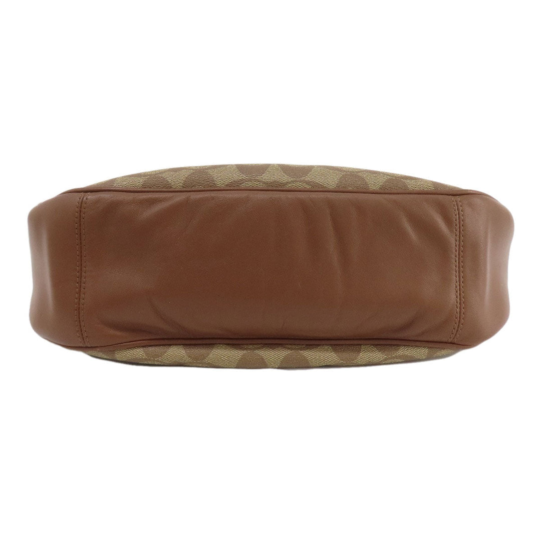 COACH Handbag F58288 PVC Brown Signature 2WAY Women Used Authentic