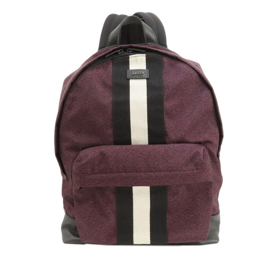 BALLY Backpack Nylon purple Barry Stripe mens(Unisex) Used Authentic