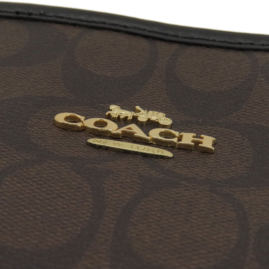 COACH Tote Bag F58292 PVC Brown Signature Women Used Authentic