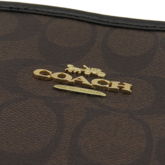 COACH Tote Bag F58292 PVC Brown Signature Women Used Authentic