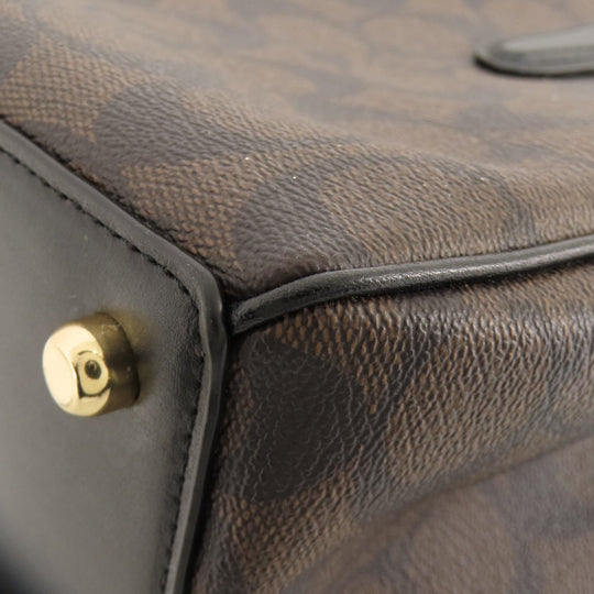 COACH Handbag F67026 PVC Brown Signature 2WAY Women Used Authentic