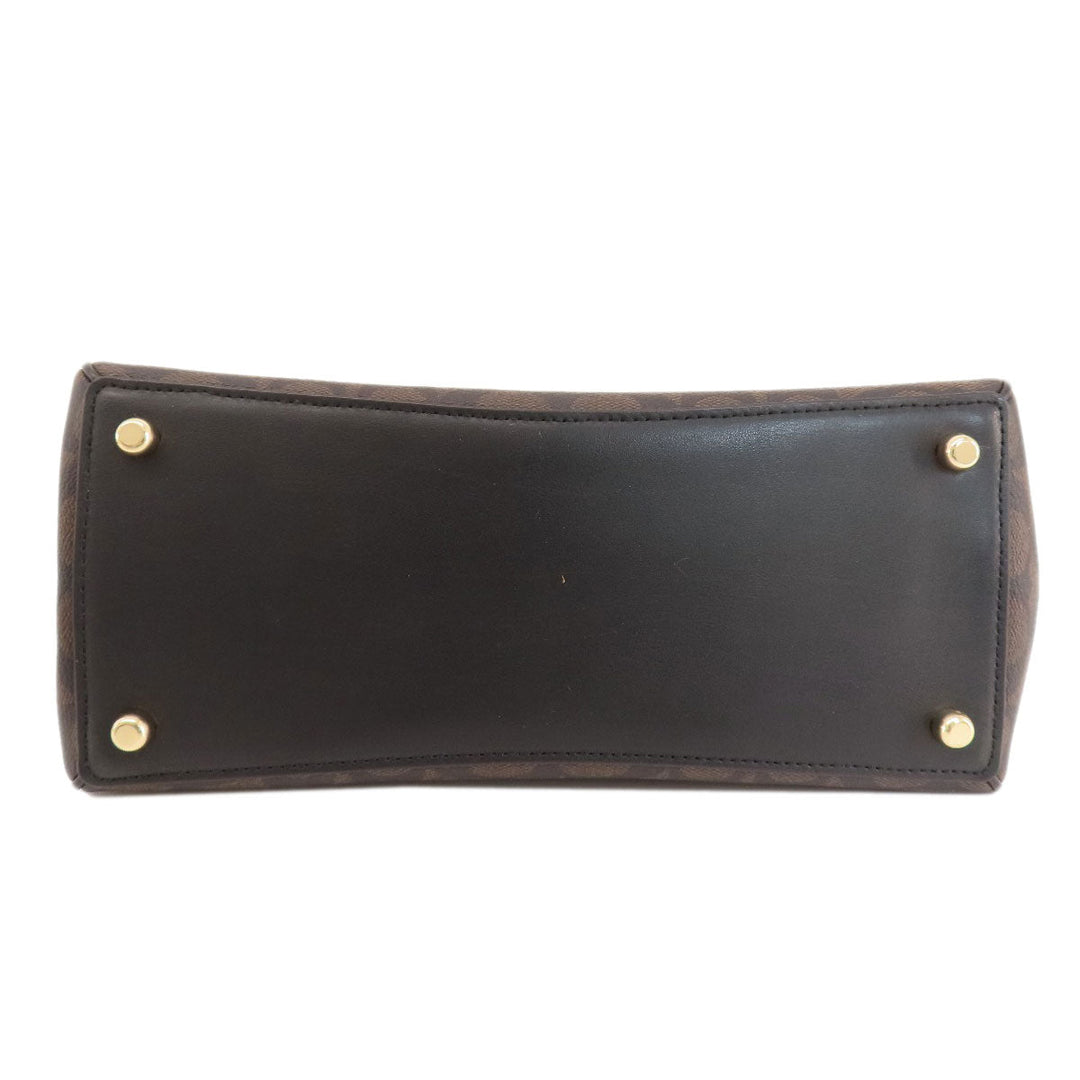 COACH Handbag F67026 PVC Brown Signature 2WAY Women Used Authentic