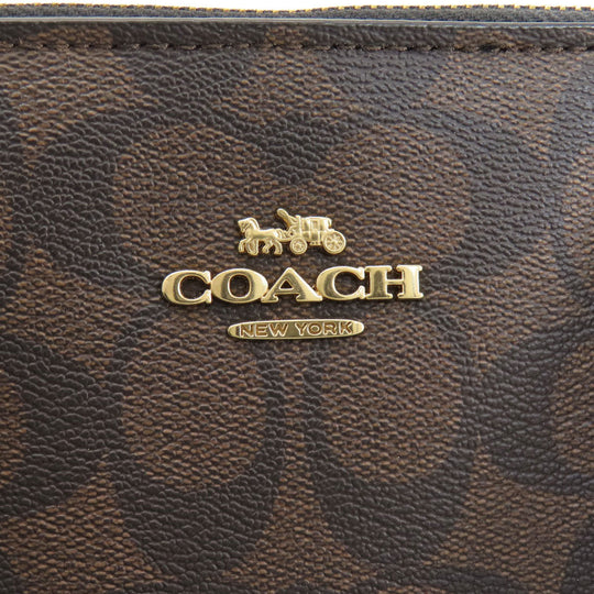 COACH Handbag F67026 PVC Brown Signature 2WAY Women Used Authentic