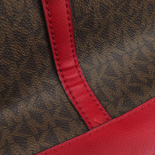 MICHAEL KORS Tote Bag PVC Brown MK signature Women Used Authentic
