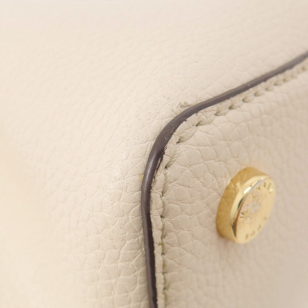 MICHAEL KORS Handbag leather white Emilia 2WAY Women Used Authentic