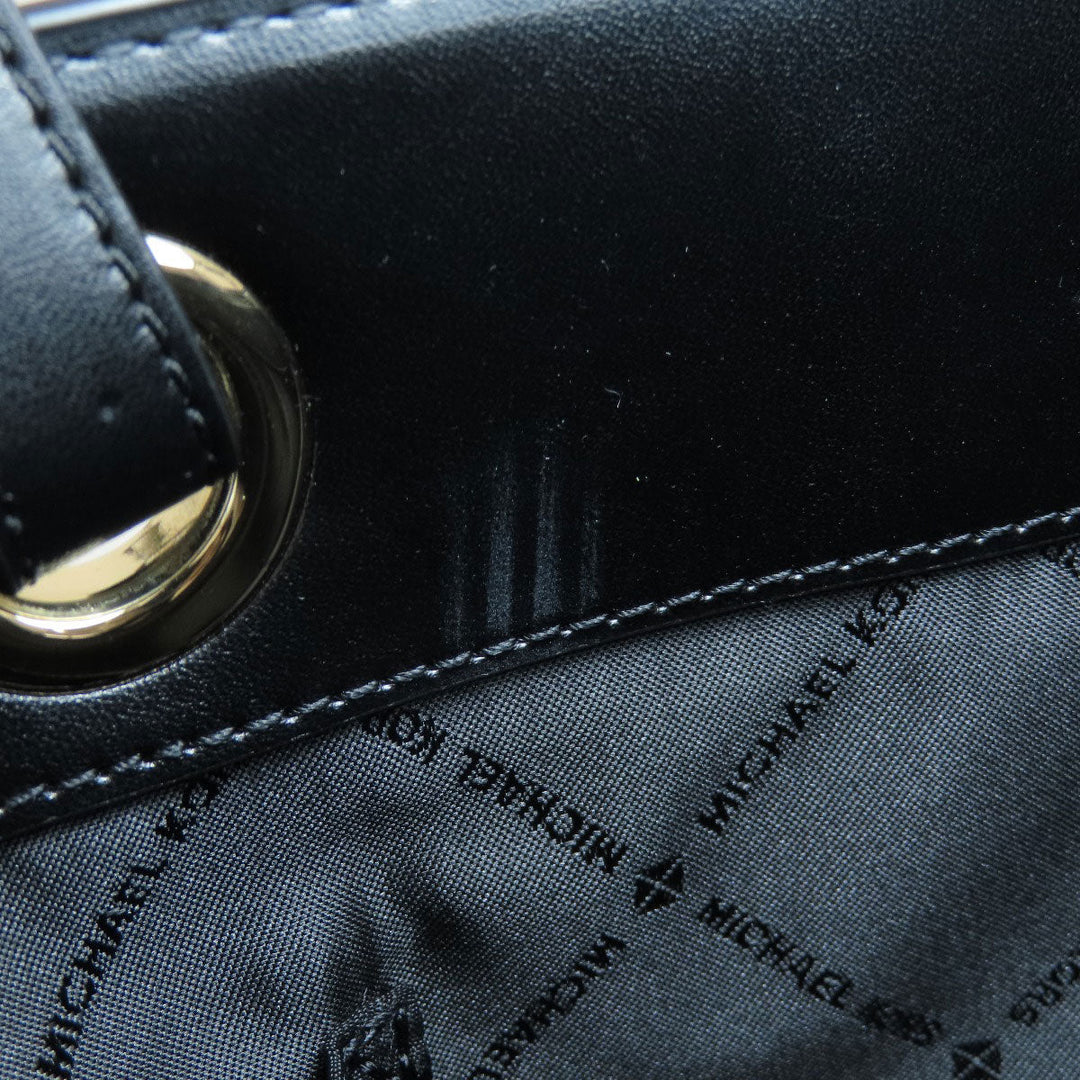 MICHAEL KORS Tote Bag leather black logo Women Used Authentic
