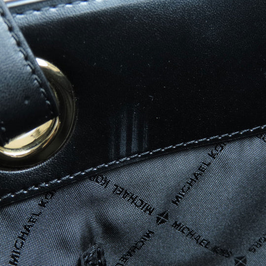 MICHAEL KORS Tote Bag leather black logo Women Used Authentic