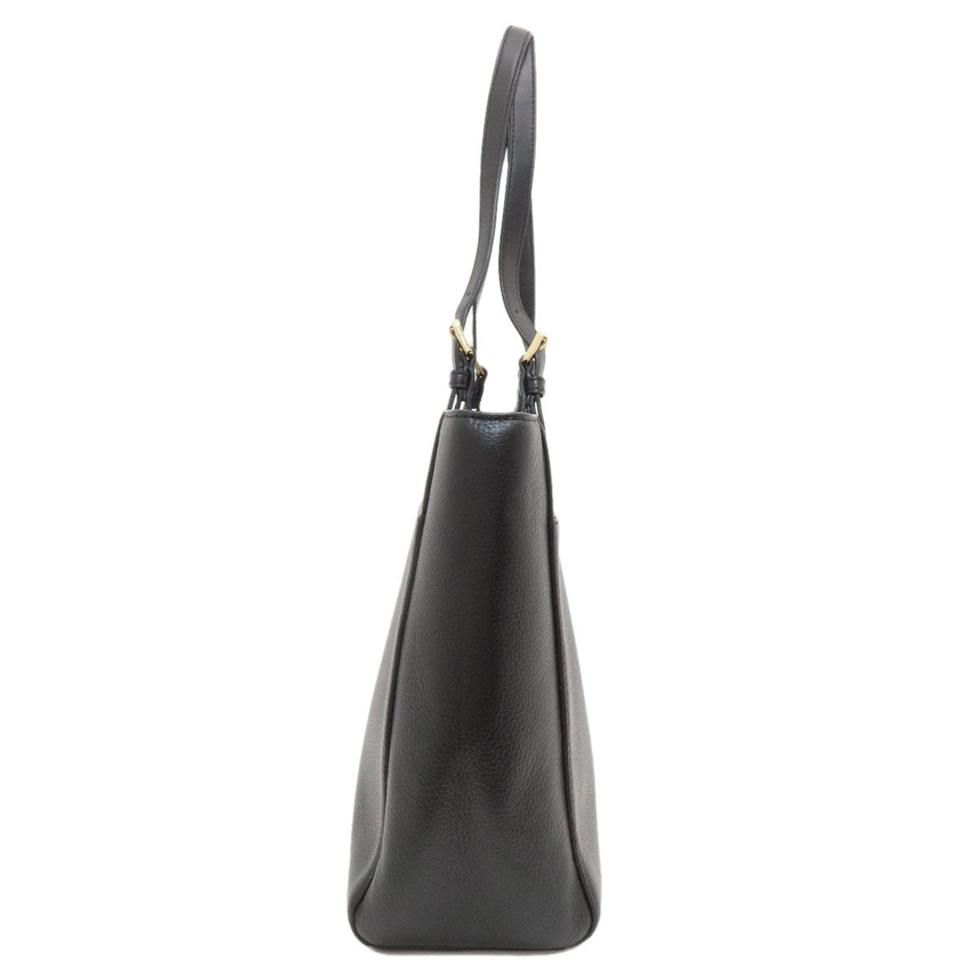 MICHAEL KORS Tote Bag leather black logo Women Used Authentic