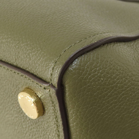 MICHAEL KORS Handbag leather Light green 2WAY Women Used Authentic