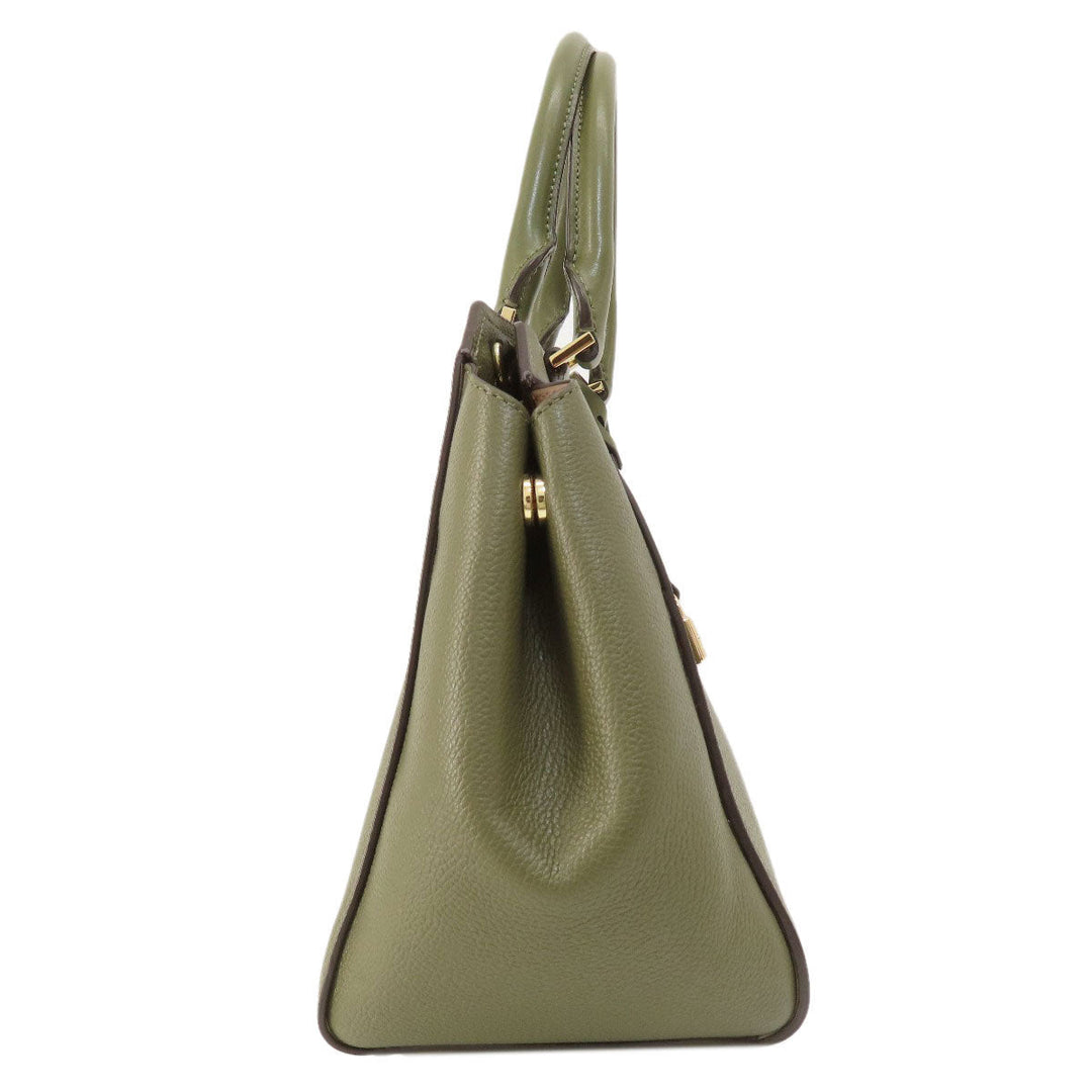 MICHAEL KORS Handbag leather Light green 2WAY Women Used Authentic