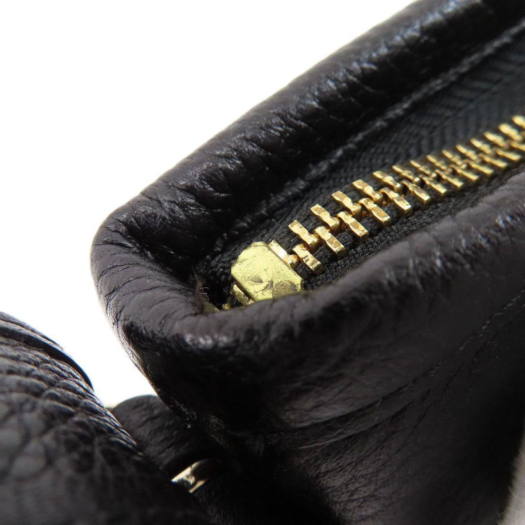 COACH Shoulder Bag 36536 leather black logo Women Used Authentic