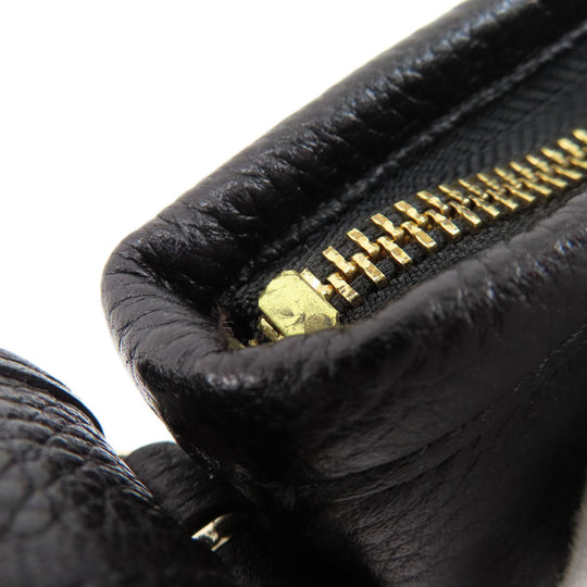 COACH Shoulder Bag 36536 leather black logo Women Used Authentic