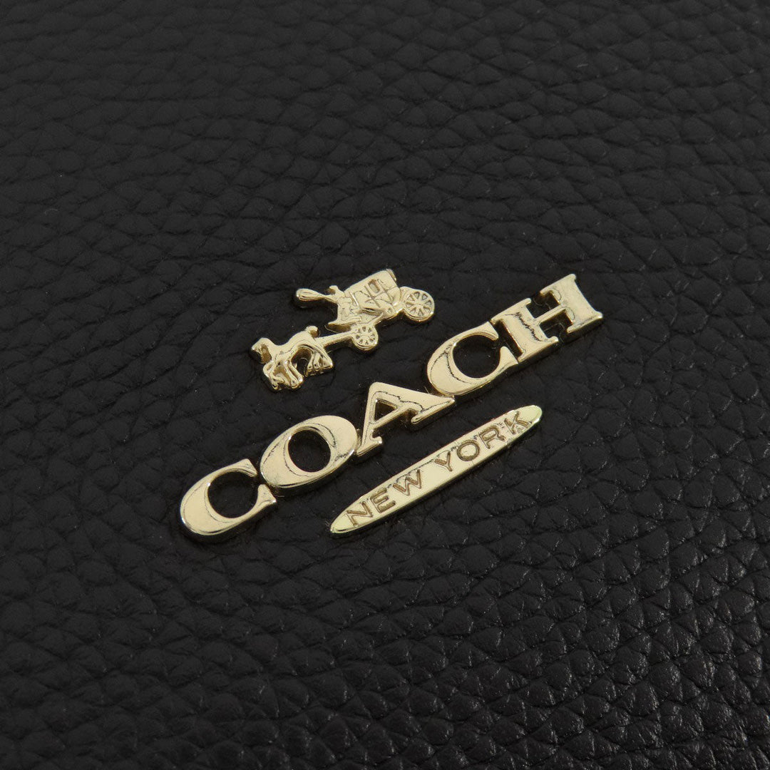 COACH Shoulder Bag 36536 leather black logo Women Used Authentic