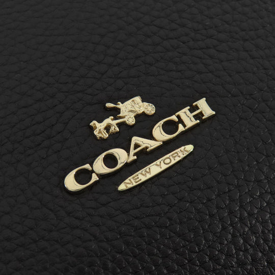 COACH Shoulder Bag 36536 leather black logo Women Used Authentic