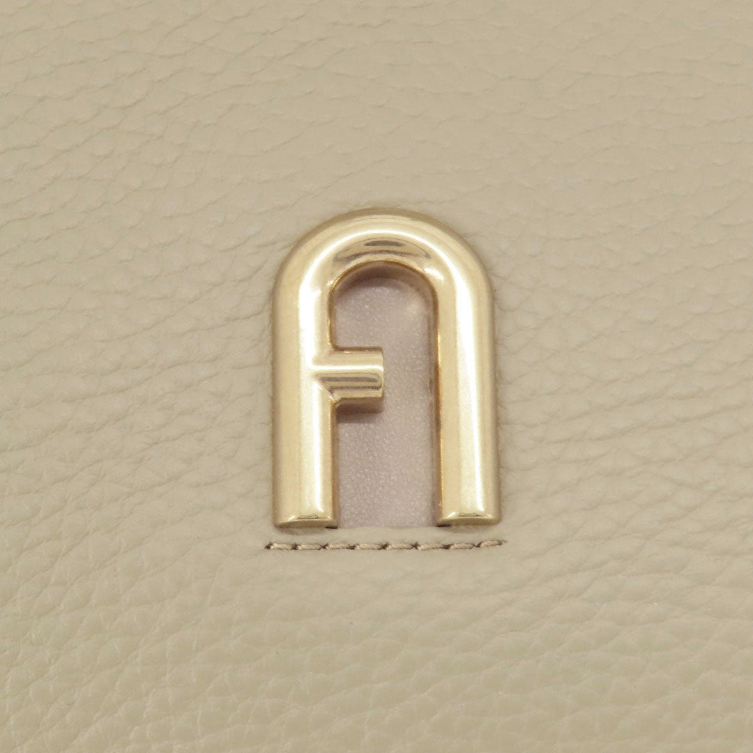 Furla Tote Bag leather gray Arch logo 2WAY Women Used Authentic